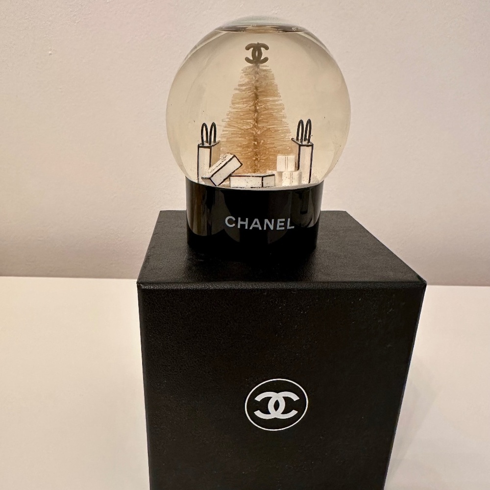 Chanel Holiday Snow Globe with White and Black Accents